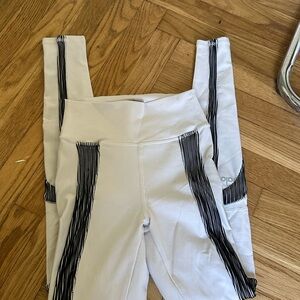 ALO Yoga White and Black Leggings